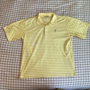 Augusta National Golf Shop Masters Logo Yellow Polo Shirt Men’s L FLAWS